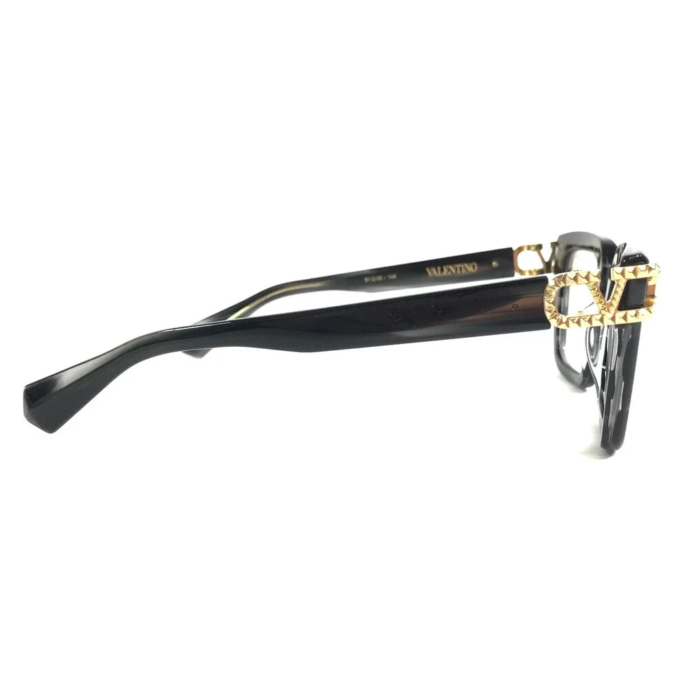 Valentino Eyeglasses Frames V-SIDE VLX-131A BLK-GLD Black Gray Gold 51-20-145